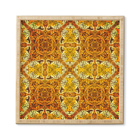 Chobopop Golden Panther Pattern Framed Wall Art