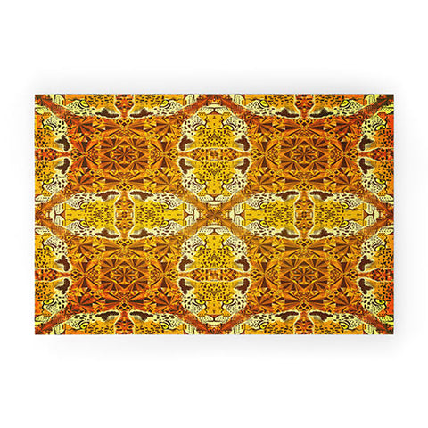 Chobopop Golden Panther Pattern Welcome Mat
