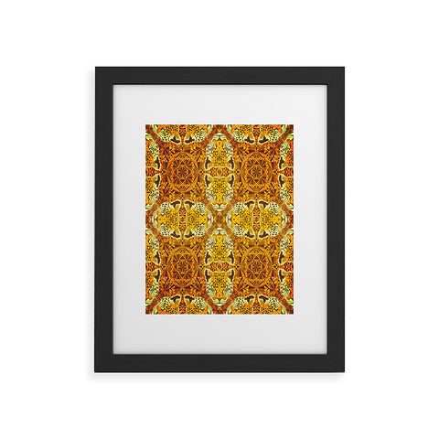 Chobopop Golden Panther Pattern Framed Art Print