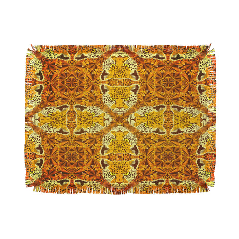 Chobopop Golden Panther Pattern Throw Blanket