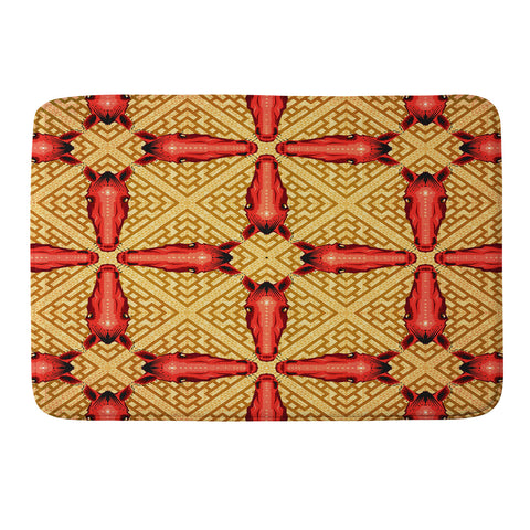 Chobopop Horse Pattern Red Memory Foam Bath Mat