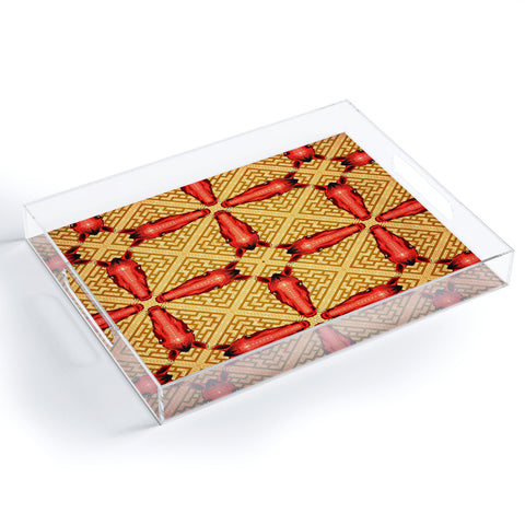 Chobopop Horse Pattern Red Acrylic Tray