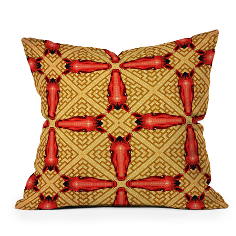 Chobopop Horse Pattern Red Throw Pillow