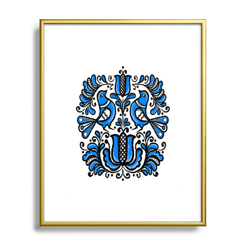 Chobopop Korond Folk Art Metal Framed Art Print