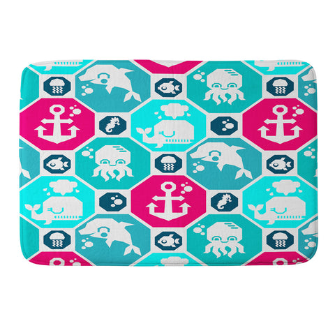 Chobopop Marine Pattern Memory Foam Bath Mat