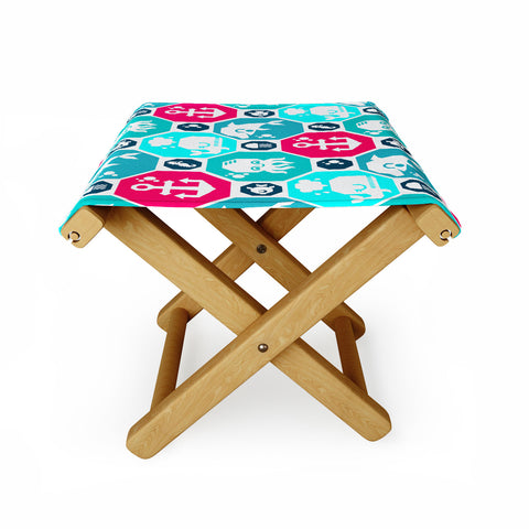 Chobopop Marine Pattern Folding Stool