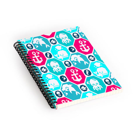 Chobopop Marine Pattern Spiral Notebook