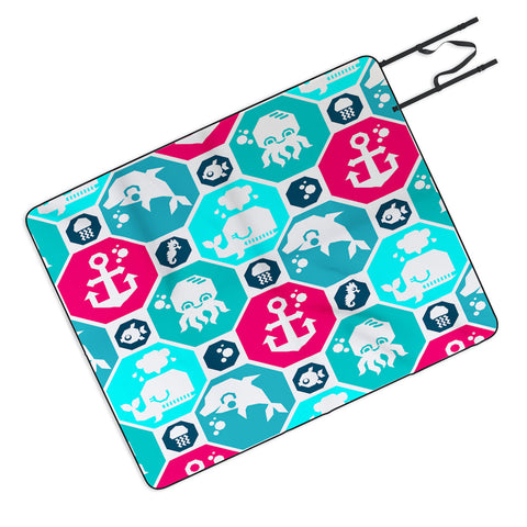 Chobopop Marine Pattern Picnic Blanket