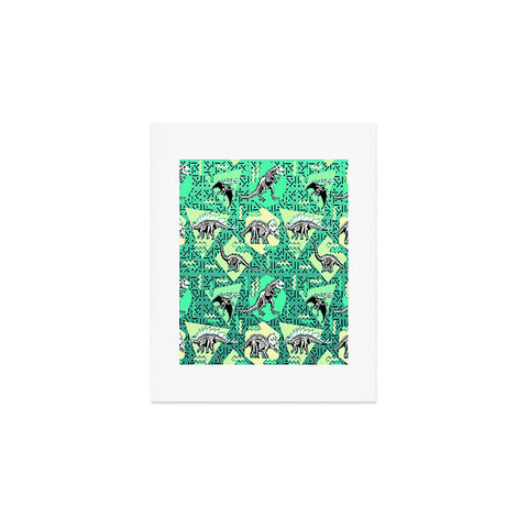 Chobopop Nineties Dinosaur Skeleton Pattern Art Print