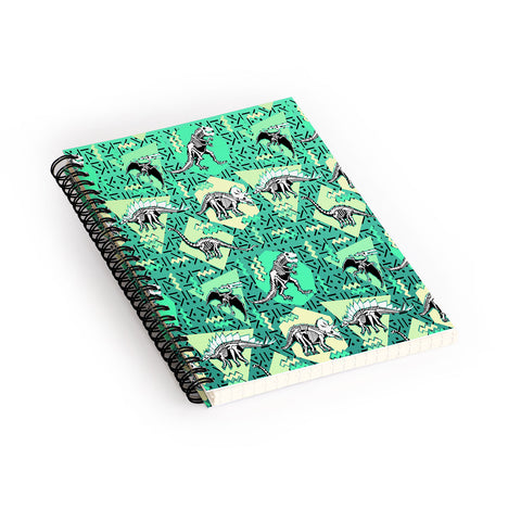 Chobopop Nineties Dinosaur Skeleton Pattern Spiral Notebook