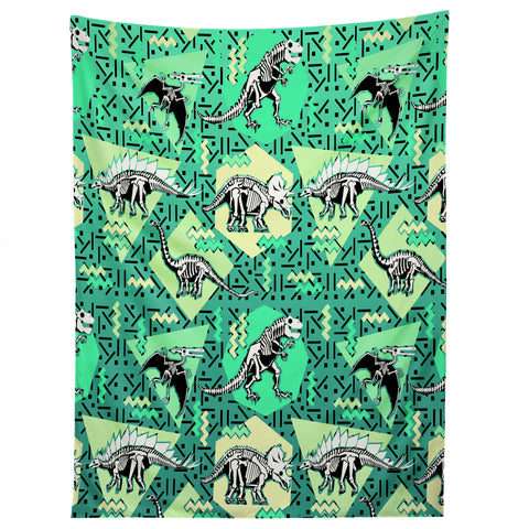 Chobopop Nineties Dinosaur Skeleton Pattern Tapestry
