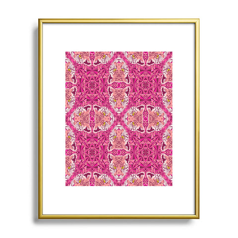 Chobopop Pink Panther Pattern Metal Framed Art Print