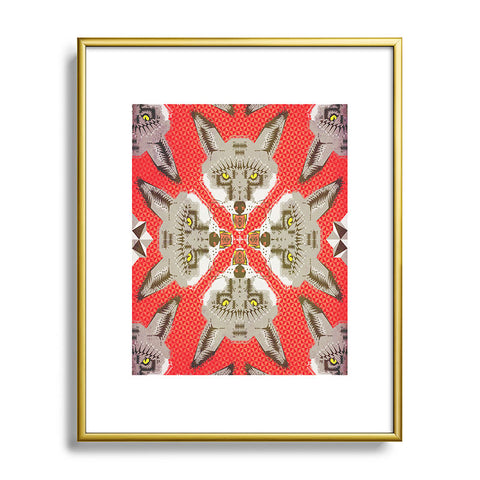 Chobopop Silver Fox Pattern Metal Framed Art Print