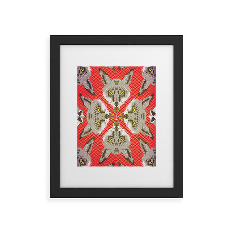Chobopop Silver Fox Pattern Framed Art Print