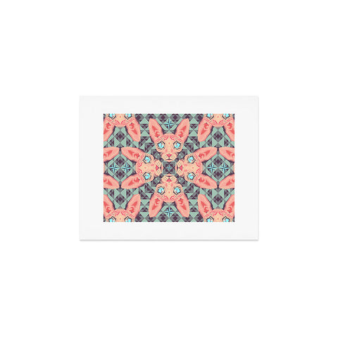 Chobopop Sphynx Cat Blue Pattern Art Print
