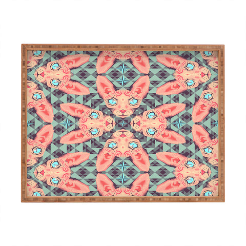 Chobopop Sphynx Cat Blue Pattern Rectangular Tray