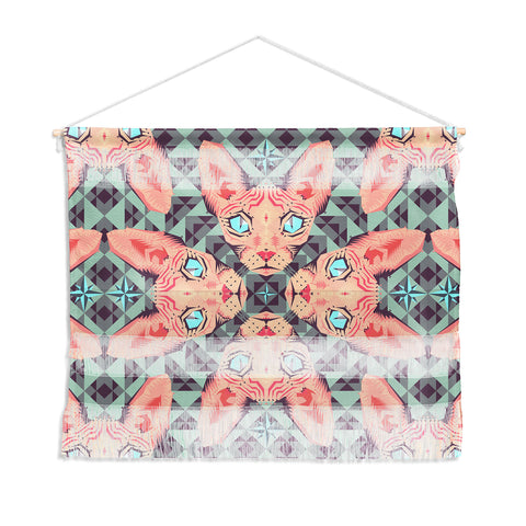 Chobopop Sphynx Cat Blue Pattern Wall Hanging Landscape