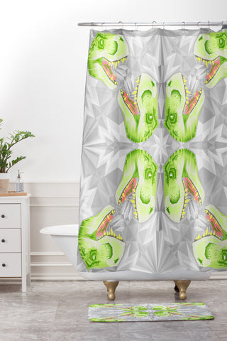 Chobopop Trex Ice Pattern Shower Curtain And Mat