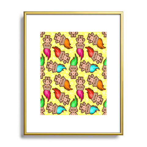 Chobopop Troll Pattern Metal Framed Art Print