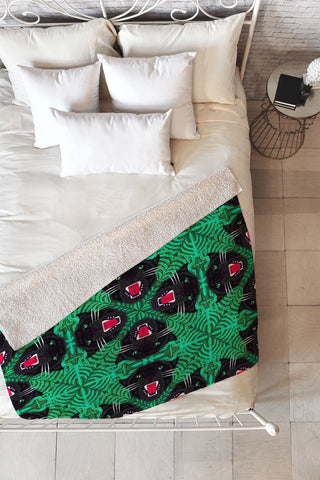 Chobopop Tropical Gothic Pattern Fleece Throw Blanket