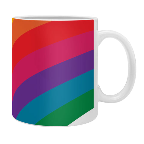 Circa78Designs Retro Bright Rainbow Left Side Coffee Mug