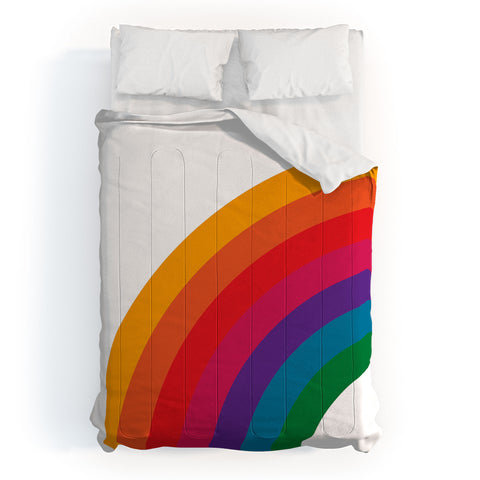 Circa78Designs Retro Bright Rainbow Left Side Comforter