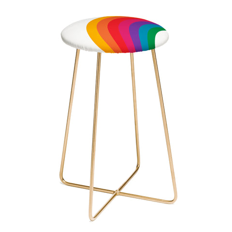 Circa78Designs Retro Bright Rainbow Left Side Counter Stool
