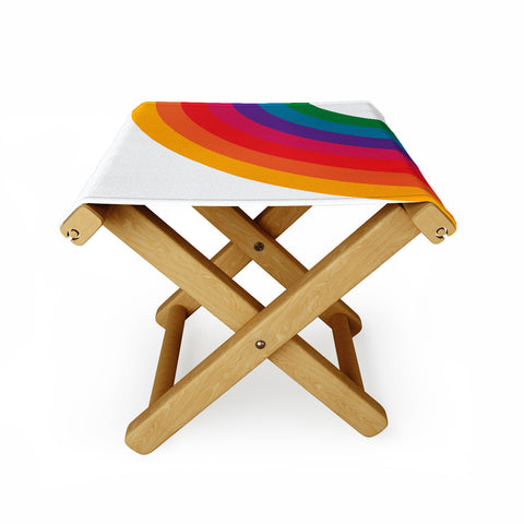 Circa78Designs Retro Bright Rainbow Left Side Folding Stool