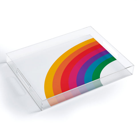 Circa78Designs Retro Bright Rainbow Left Side Acrylic Tray