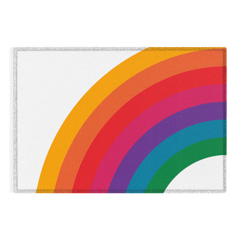 Circa78Designs Retro Bright Rainbow Left Side Outdoor Rug