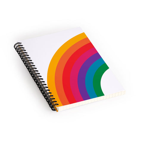 Circa78Designs Retro Bright Rainbow Left Side Spiral Notebook