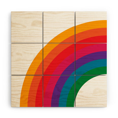 Circa78Designs Retro Bright Rainbow Left Side Wood Wall Mural