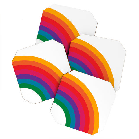 Circa78Designs Retro Bright Rainbow Right Side Coaster Set