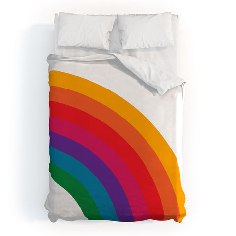 Circa78Designs Retro Bright Rainbow Right Side Duvet Cover
