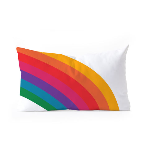 Circa78Designs Retro Bright Rainbow Right Side Oblong Throw Pillow