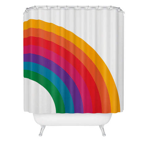 Circa78Designs Retro Bright Rainbow Right Side Shower Curtain