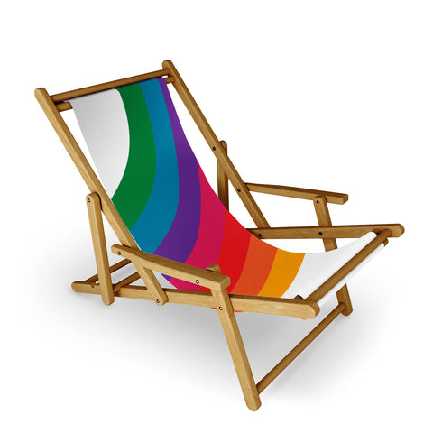Circa78Designs Retro Bright Rainbow Right Side Sling Chair