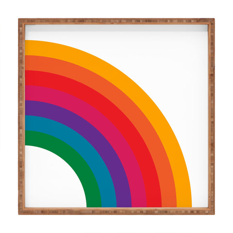 Circa78Designs Retro Bright Rainbow Right Side Square Tray