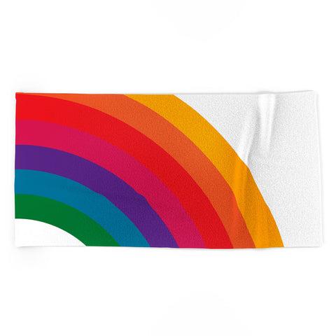 Circa78Designs Retro Bright Rainbow Right Side Beach Towel