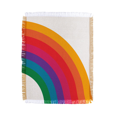Circa78Designs Retro Bright Rainbow Right Side Throw Blanket