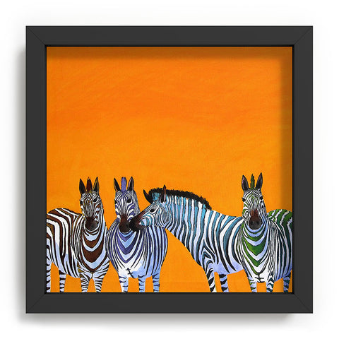 Clara Nilles Candy Stripe Zebras Recessed Framing Square