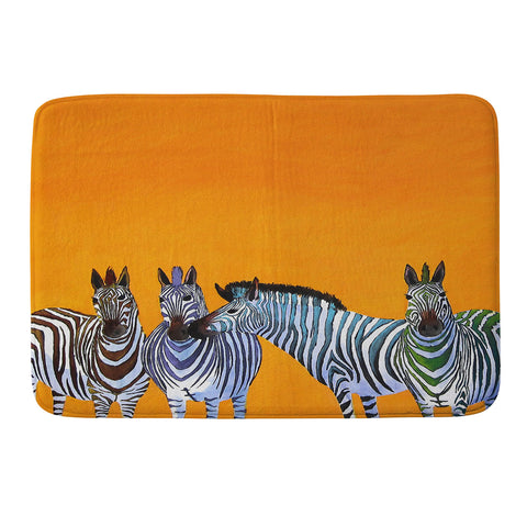 Clara Nilles Candy Stripe Zebras Memory Foam Bath Mat