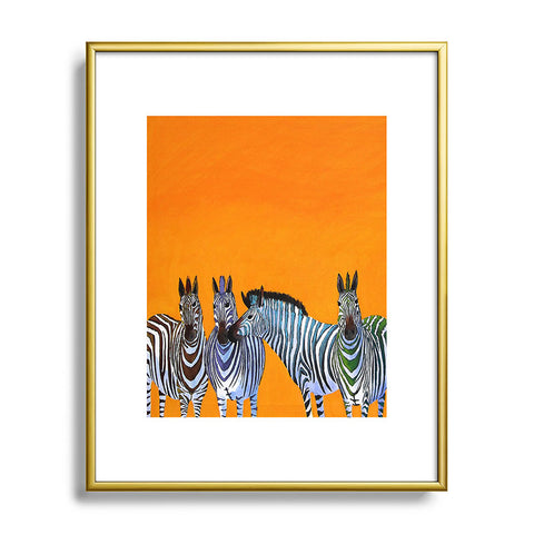 Clara Nilles Candy Stripe Zebras Metal Framed Art Print