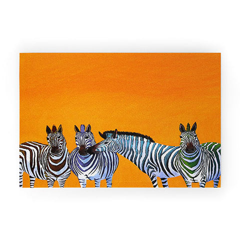 Clara Nilles Candy Stripe Zebras Welcome Mat