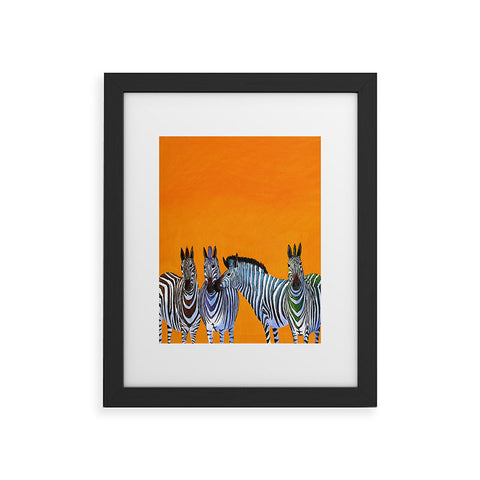 Clara Nilles Candy Stripe Zebras Framed Art Print