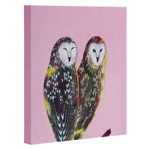 Clara Nilles Chocolate Mint Chip Owls Art Canvas