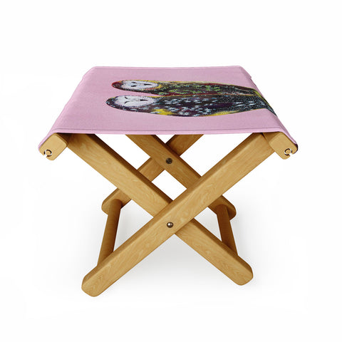 Clara Nilles Chocolate Mint Chip Owls Folding Stool