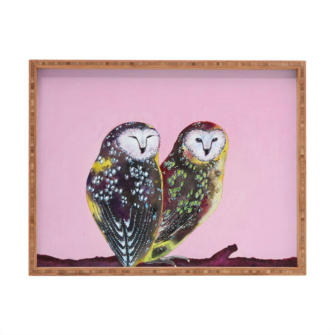 Clara Nilles Chocolate Mint Chip Owls Rectangular Tray