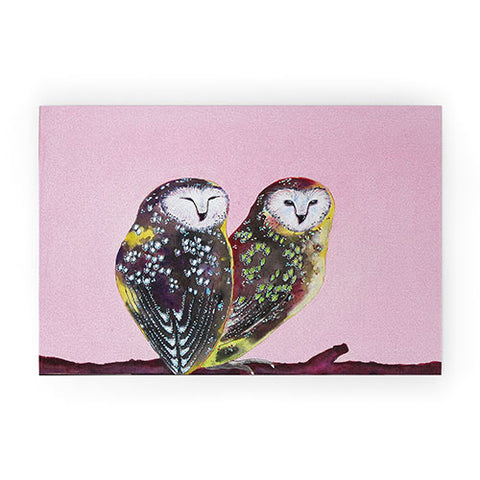 Clara Nilles Chocolate Mint Chip Owls Welcome Mat