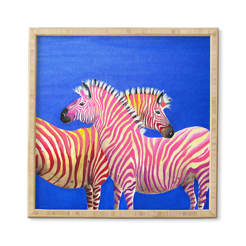 Clara Nilles Diva Zebras On Royal Sapphire Framed Wall Art